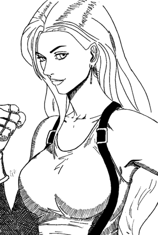 Tifa Lockhart Coloring Page